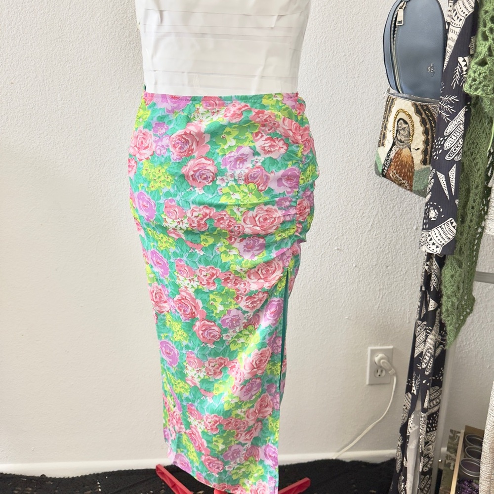 Lulu's NWT Boquet ,Girl, Hey Green Floral Two Piece size S and M *see below - Picture 5 of 6